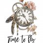 Time to Fly - BoHo Gypsy Hippie Watercolor 11" x 14" & four 3" x 5" Tags