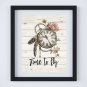 Time to Fly - BoHo Gypsy Hippie Watercolor 11" x 14" & four 3" x 5" Tags