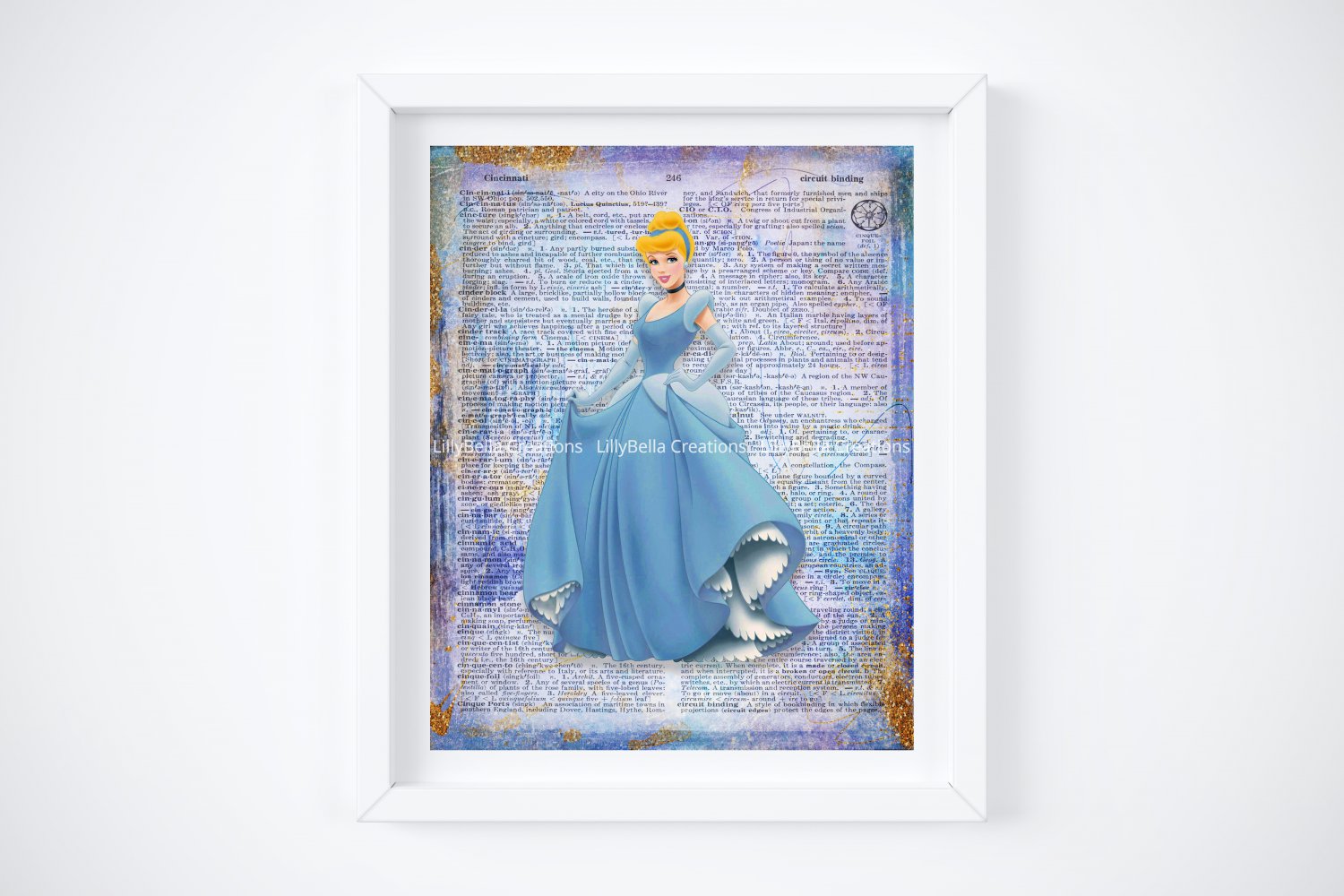Cinderella Dictionary Digital Art Print ~ 8" x 10"