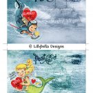 Retro Valentine's Day - 5 x 7 inch Color Postcards - Vintage Style - 2 total