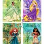 Watercolor Princess Library Cards - 3.5 x 5" ~ 12 Mixed Media ~ Snow White, Cinderella, & many more