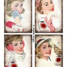 Vintage Style Lucky Strike Cigarettes - 3.5 x 5 inch Note Card - 8 total Advertising Ads Mixed Media