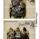 Alice Through the Looking Glass - 5 x 7 inch Color Postcards - Vintage Style - 2 total