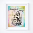 Alice in Wonderland Digital Art Print ~ Flamingo & Book Quote: 8" x 10"