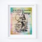 Alice in Wonderland Digital Art Print ~ Flamingo & Book Quote: 8" x 10"