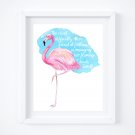 Alice in Wonderland Digital Art Print ~ Flamingo & Quote: 8" x 10" ~ Lewis Carroll