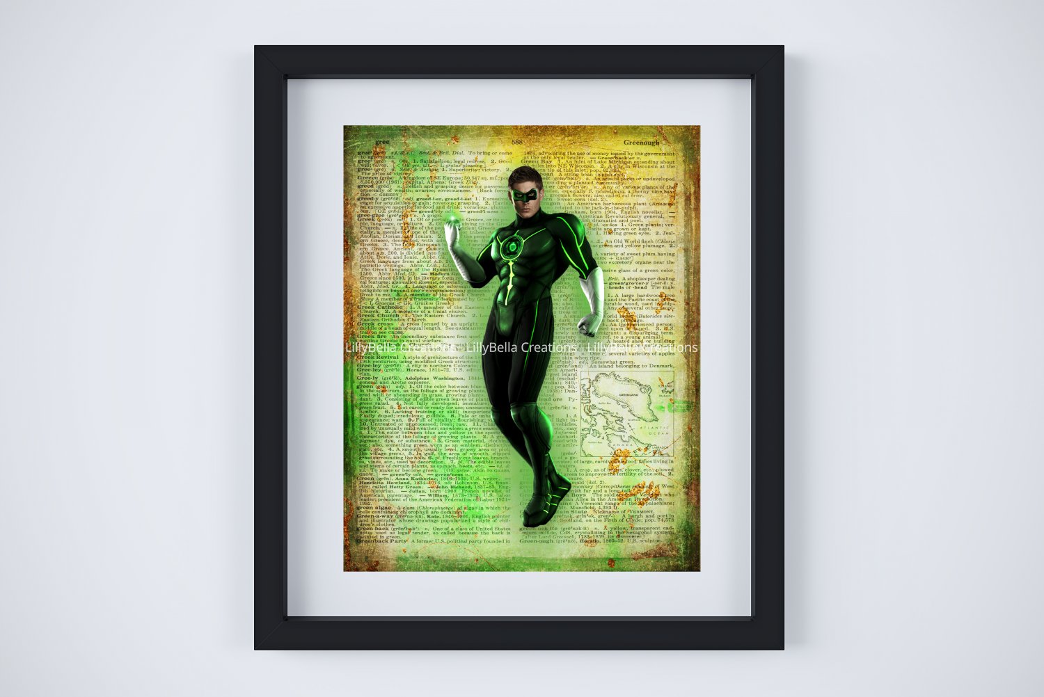 Green Lantern ~ DC Comics Dictionary Digital Art Print ~ 8" x 10" - Hal Jordan - Ryan Reynolds