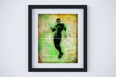 Green Lantern ~ DC Comics Dictionary Digital Art Print ~ 8" x 10" - Hal Jordan - Ryan Reynolds