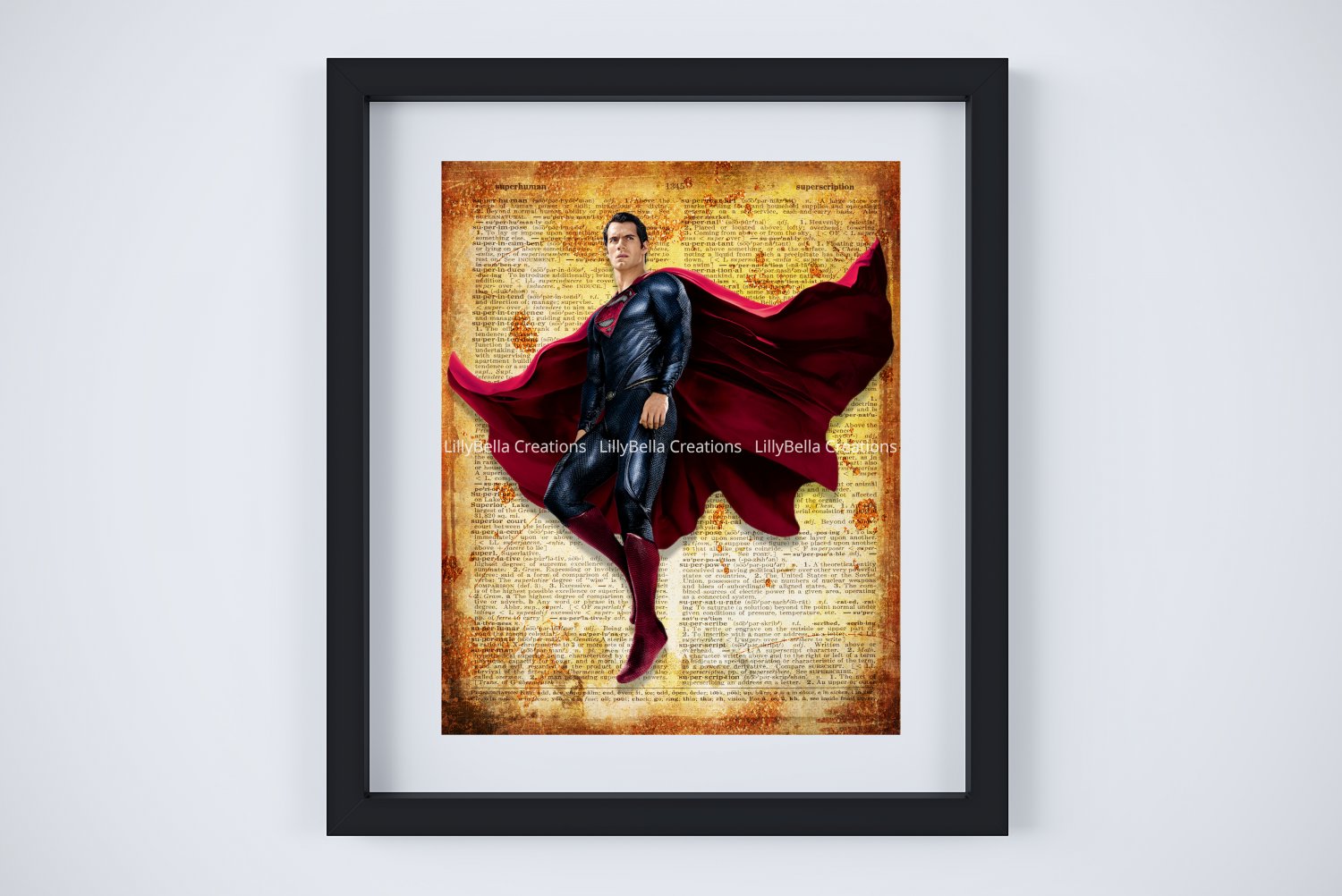 Superman ~ DC Comics Dictionary Digital Art Print ~ 8" x 10" Justice League - Clark Kent