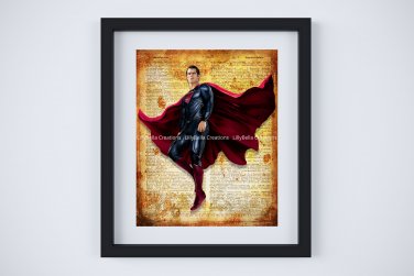 Superman ~ DC Comics Dictionary Digital Art Print ~ 8" x 10" Justice League - Clark Kent
