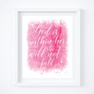 God is Within Her She Will Not Fall ~ Bible Verse Psalm 46 - 2 Watercolor Art Prints: 8" x 10"