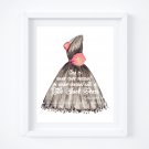 Little Black Dress Digital Art Print ~ Karl Lagerfeld Quote: 8" x 10" + Greeting Card