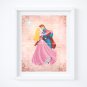 Aurora & the Prince - Sleeping Beauty Digital Art Prints (Blend or Fade into story): 11" x 14"