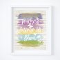 Teachers Inspire Us to Bloom Watercolor Brush Art Print with Quote: 8" x 10"