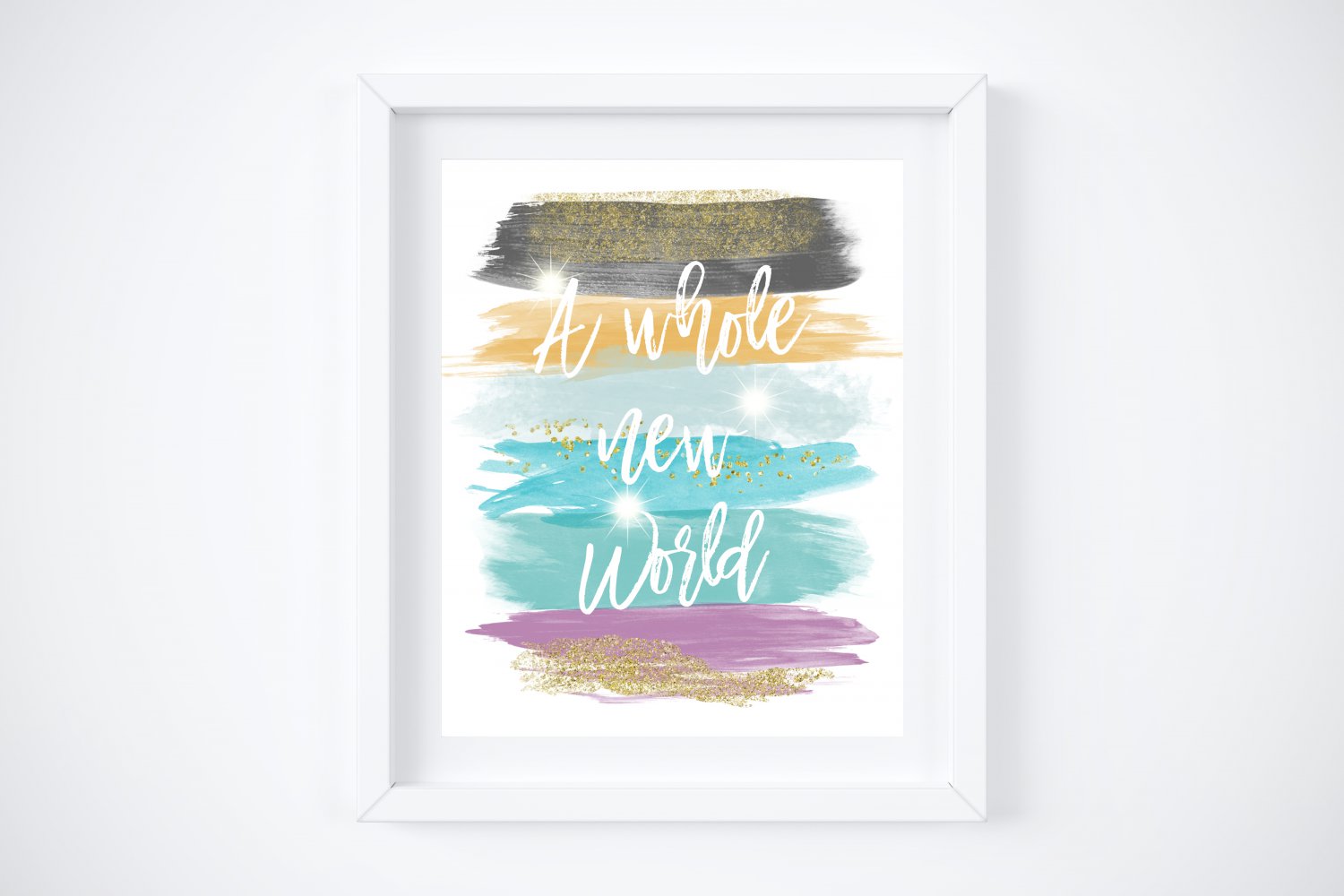 Jasmine - Aladdin Watercolor Brush Art Print with Quote: 8" x 10"