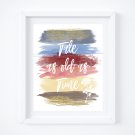 Belle - Beauty and the Beast Watercolor Brush Art Print with Quote: 8" x 10"