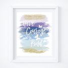 Cinderella Movie Watercolor Brush Art Print with Quote: 8" x 10"