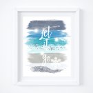 Frozen Elsa Watercolor Brush Art Print with Quote: 8" x 10" Let it Go