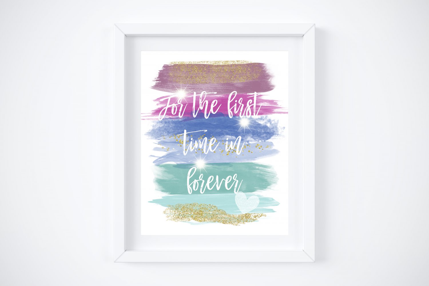 Frozen Anna Watercolor Brush Art Print with Quote: 8" x 10" For the First Time