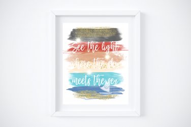 Moana Watercolor Brush Art Print with Quote: 8" x 10"