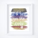 Once Upon a Time - Regina Mills - Watercolor Brush Art Print with Quote: 8" x 10"