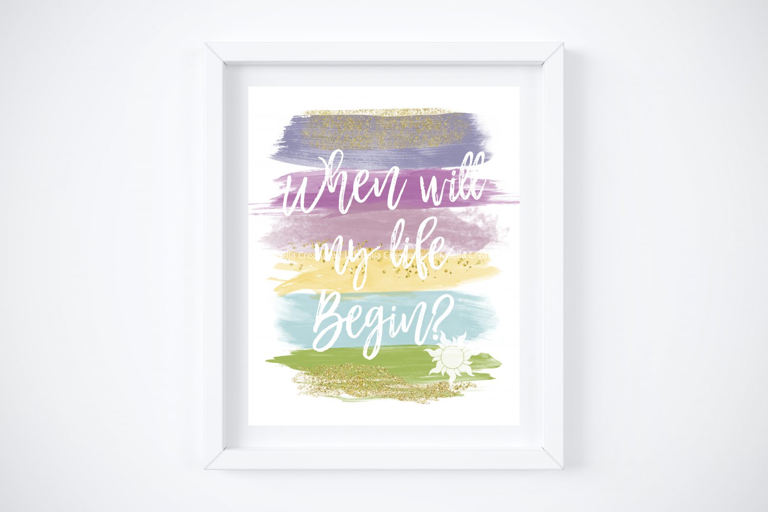 Rapunzel - Tangled Watercolor Brush Art Print with Quote: 8" x 10"