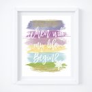 Rapunzel - Tangled Watercolor Brush Art Print with Quote: 8" x 10"