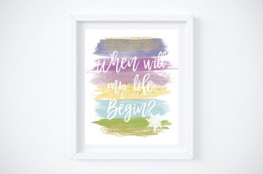 Rapunzel - Tangled Watercolor Brush Art Print with Quote: 8" x 10"
