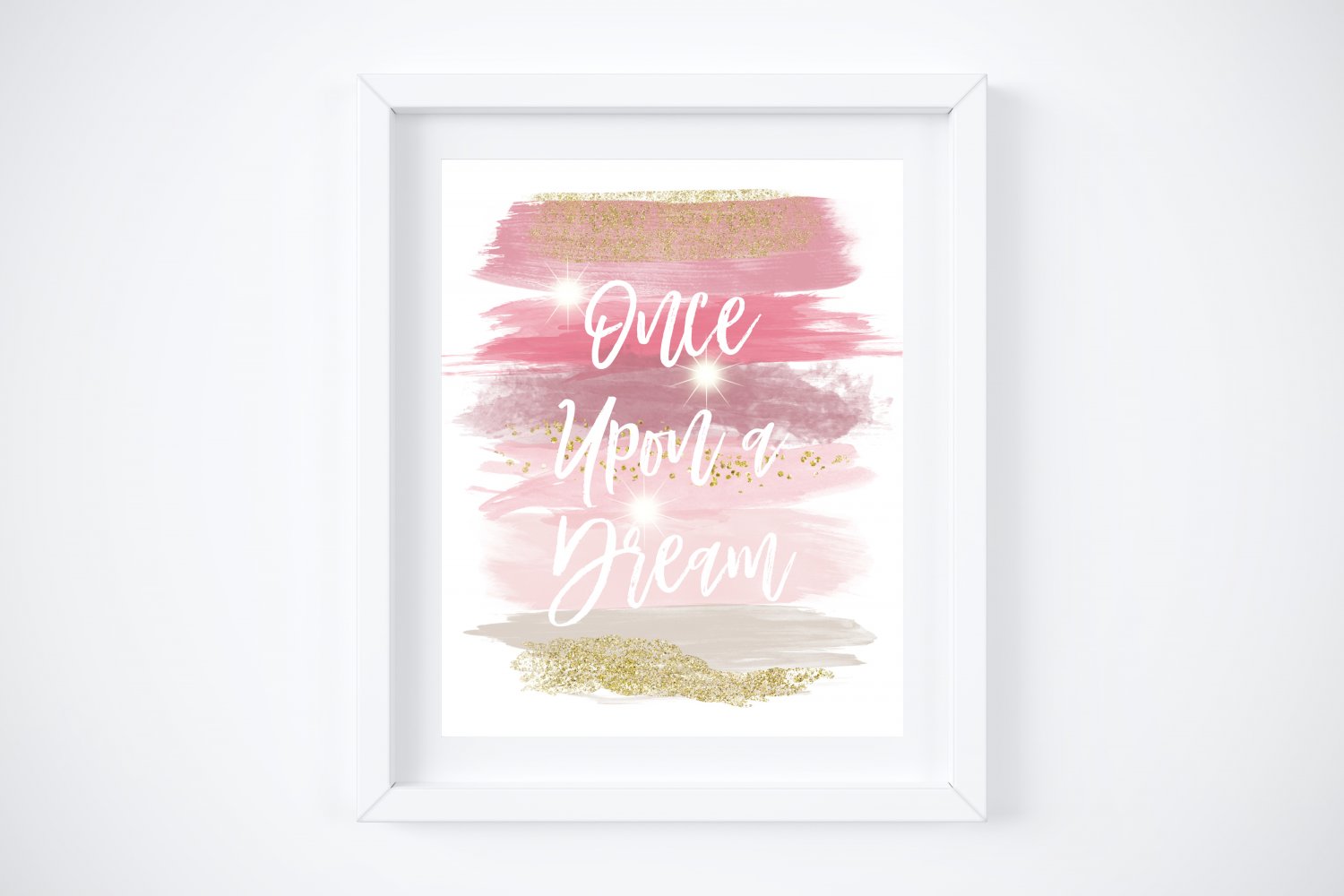 Aurora - Sleeping Beauty Watercolor Brush Art Print with Quote: 8" x 10"