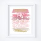 Aurora - Sleeping Beauty Watercolor Brush Art Print with Quote: 8" x 10"