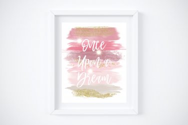 Aurora - Sleeping Beauty Watercolor Brush Art Print with Quote: 8" x 10"