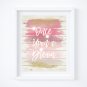 Aurora - Sleeping Beauty Watercolor Brush Art Print with Quote: 8" x 10"