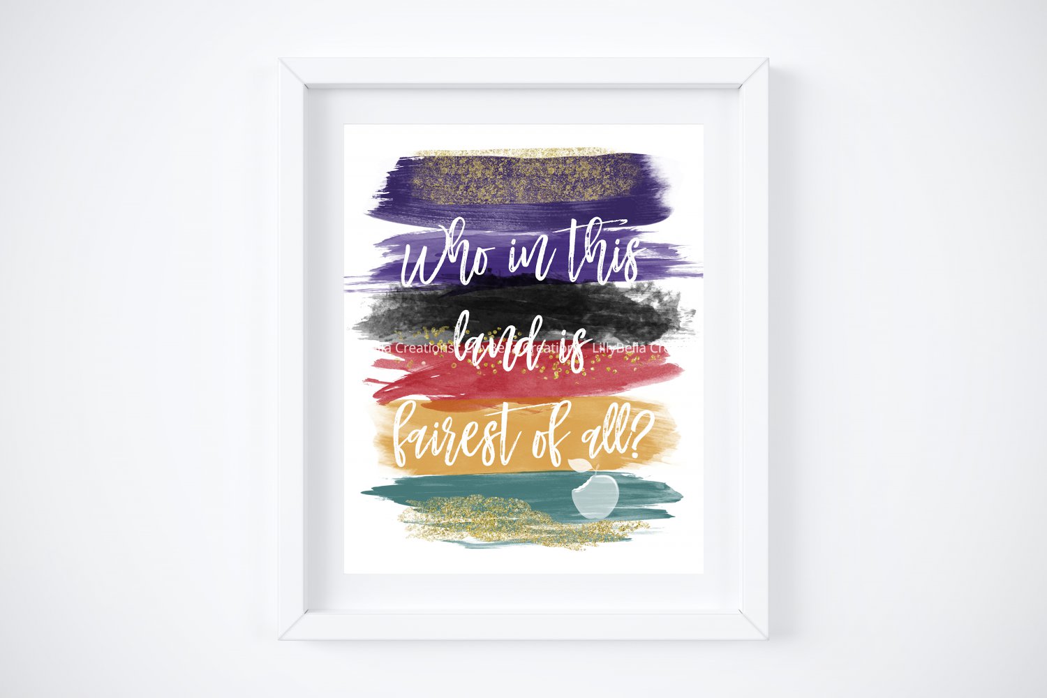 Evil Queen ~ Snow White Watercolor Brush Art Print with Quote: 8" x 10"