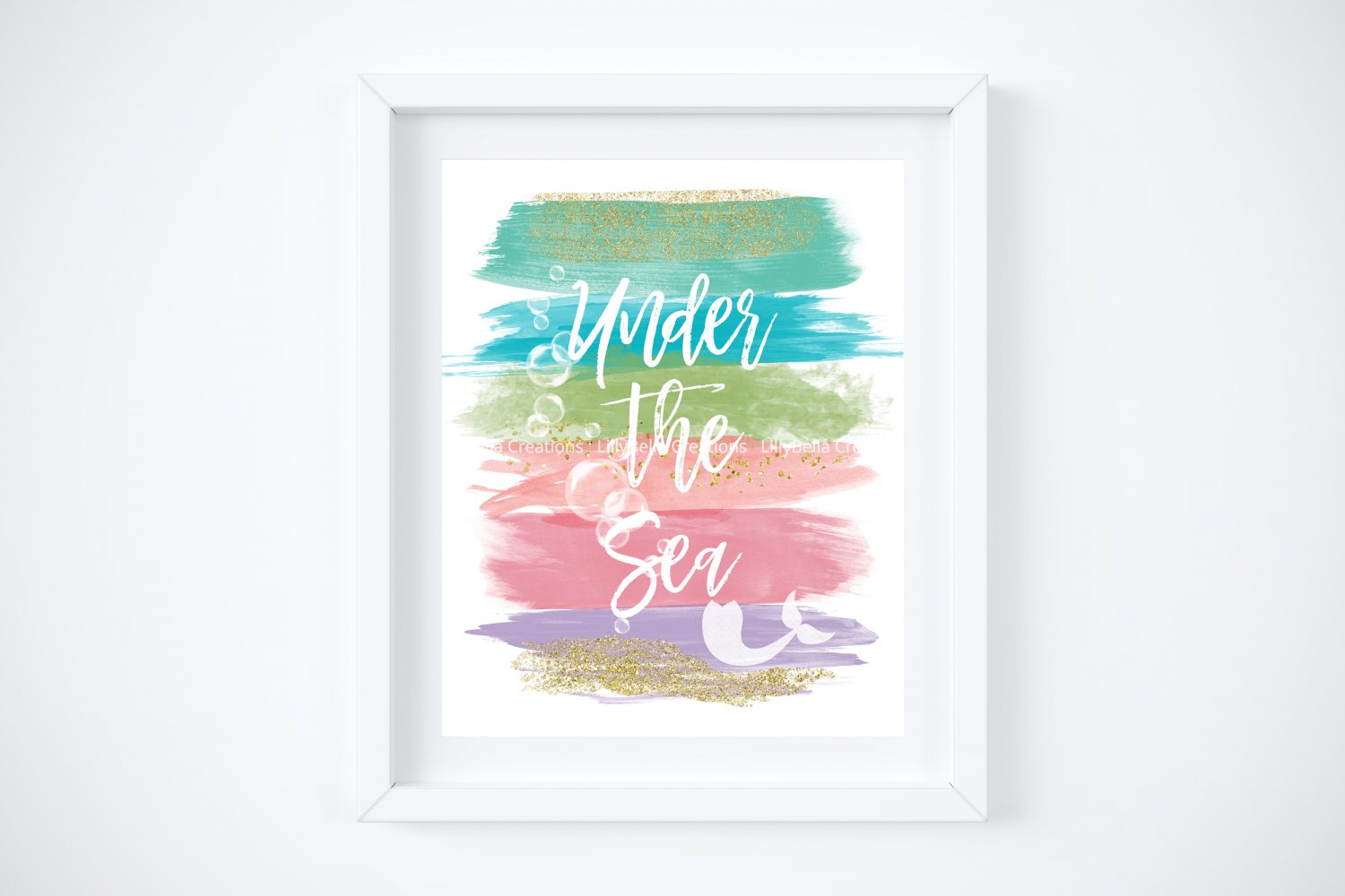 Little Mermaid - Ariel Watercolor Brush Art Print with Quote: 8" x 10"