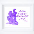Tangled - Rapunzel Watercolor Silhouette with Quote 10" x 8" + Greeting Card ~ Flynn