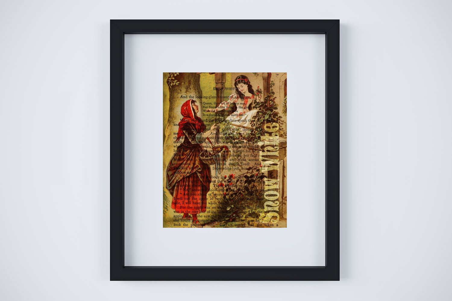 Snow White and the Evil Queen - Grimm's Fairy Tales Digital Art Print (Blend into story): 11" x 14"
