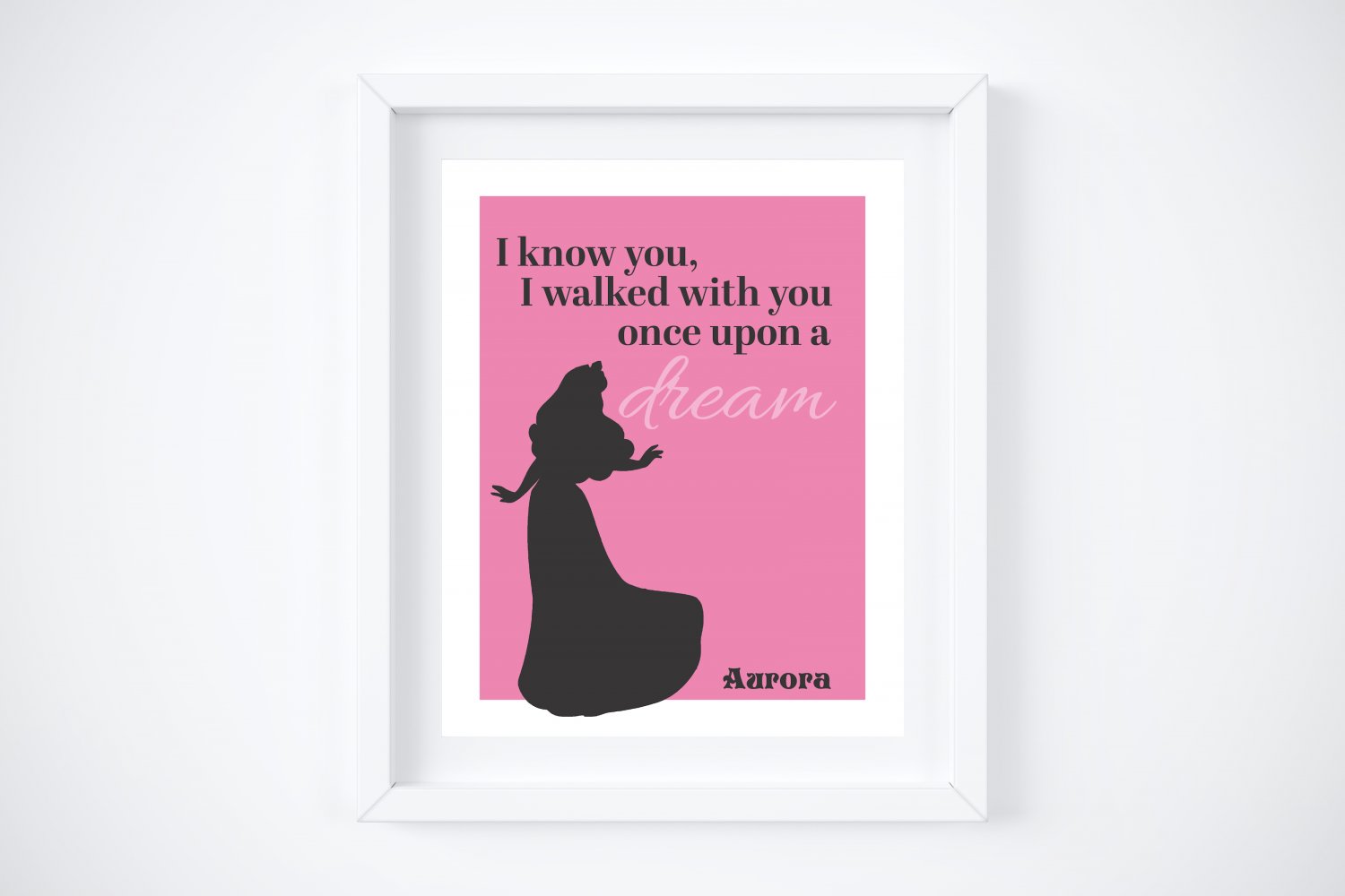 Aurora Silhouette with Quote Art Print: 8" x 10"