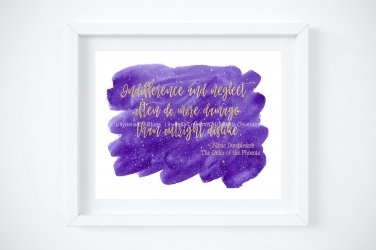 Harry Potter - Albus Dumbledore Watercolor with Quote 10" x 8"