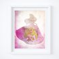Aurora - Sleeping Beauty Silhouette Watercolor Art Print: 8" x 10"