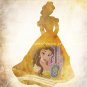 Belle ~ Beauty and the Beast Silhouette Watercolor Art Print: 8" x 10"