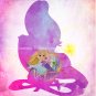 Rapunzel ~ Tangled Silhouette Watercolor Art Print: 8" x 10"