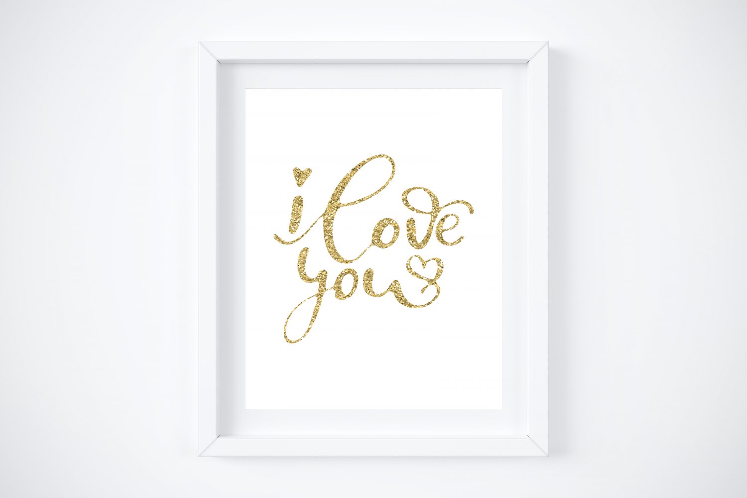 I Love You Glitter Art Prints: 8" x 10" (Gold, Silver, Copper, Rose Gold & Black)