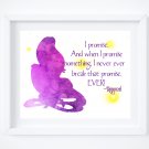 Rapunzel Silhouette Watercolor with Quote Art Print: 8" x 10" ~ Tangled