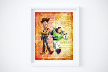 Toy Story Dictionary Digital Art Print ~ 8" x 10" ~ Woody ~ Buzz Lightyear