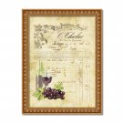 French Invoice Wine ~ 8" x 10" ~ Mixed Media ~ Vintage Ephemera - Wine, Grapes, Paris