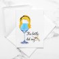 Drunk Alice ~ Wonderland Watercolor Wine with Quote 8" x 10" + Greeting Card