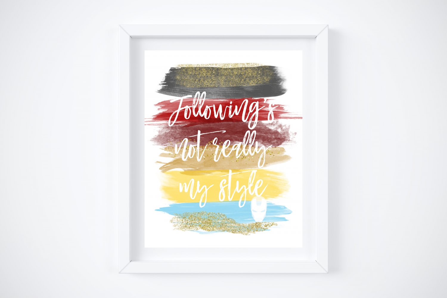 Ironman ~ Marvel Watercolor Brush Art Print with Quote: 8" x 10"