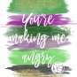 Hulk ~ Marvel Watercolor Brush Art Print with Quote: 8" x 10"