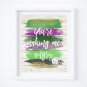 Hulk ~ Marvel Watercolor Brush Art Print with Quote: 8" x 10"
