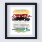 Cruella de Vil - 101 Dalmations Watercolor Brush Art Print with Quote: 8" x 10" ~ Perfectly wretched